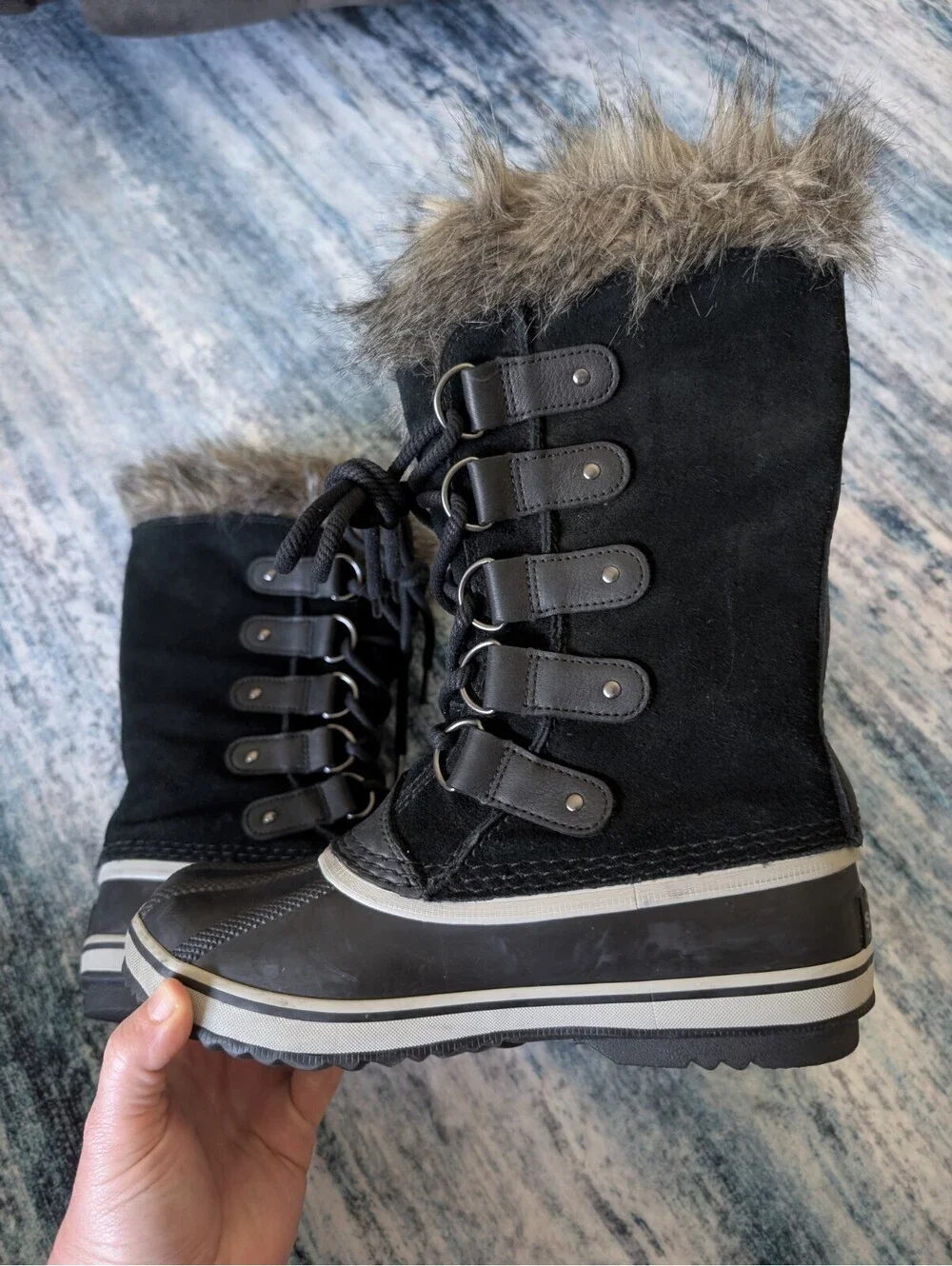 SOREL Joan Of Arctic Waterproof Boots Womens Size 7 Snow Rain Winter Faux Fur